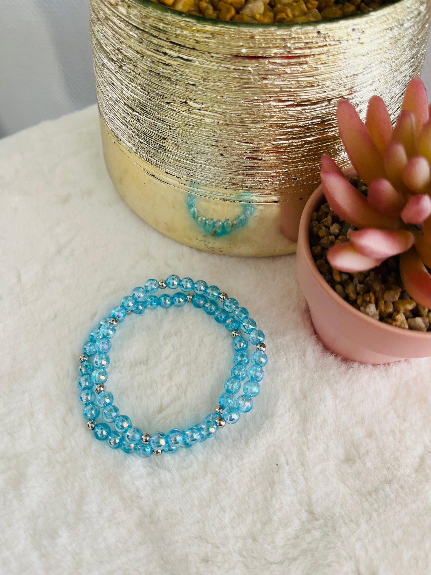 Bracelet PÉNÉLOPE turquoise transparent