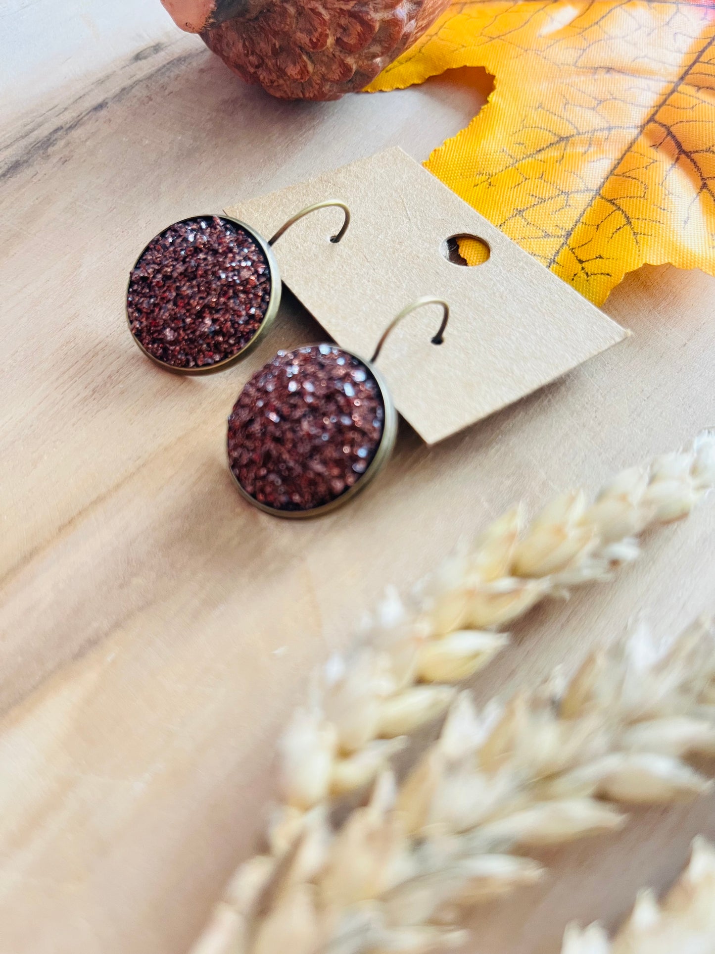 Boucles dormeuse MARRON