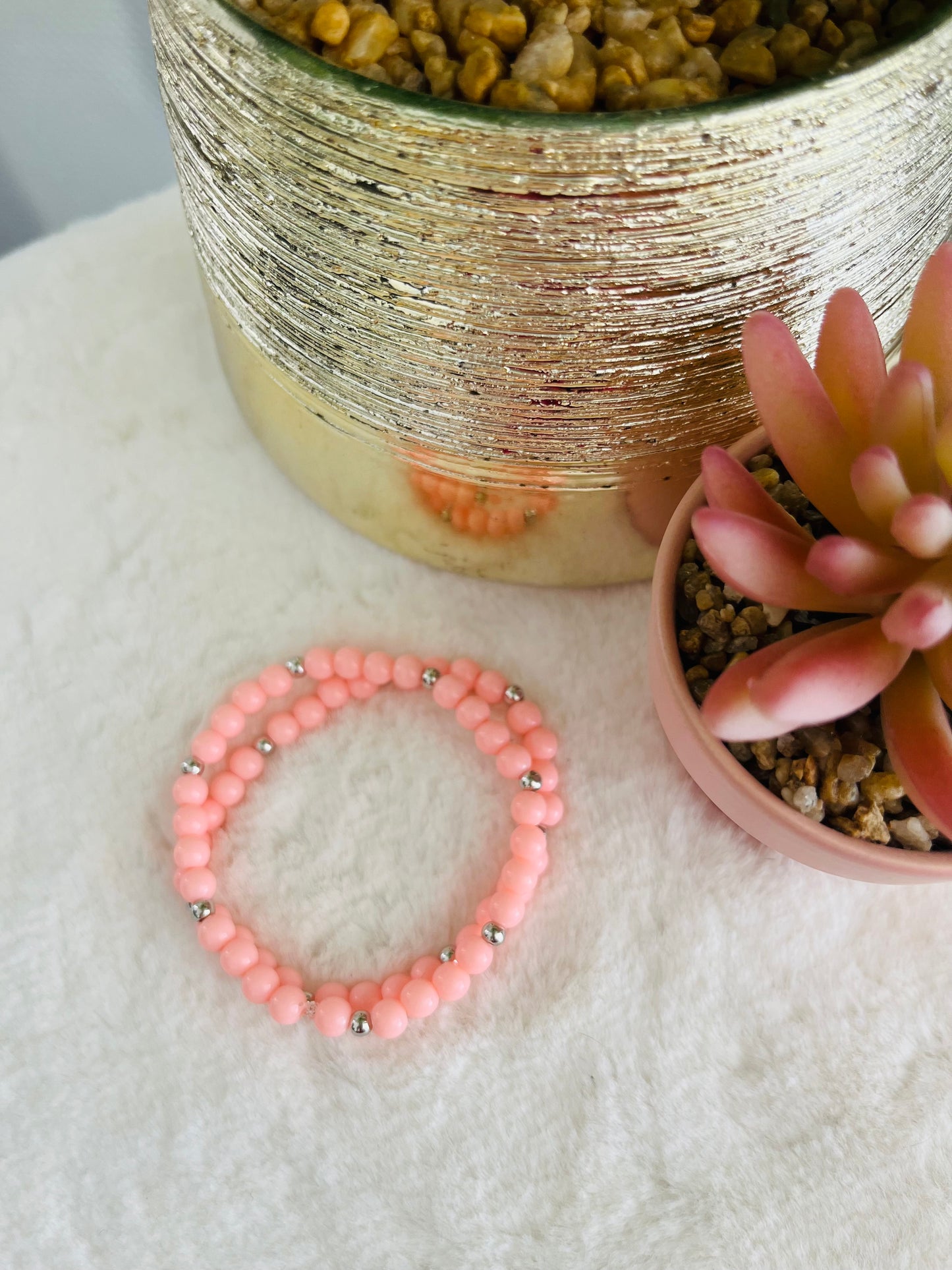 Bracelet PÉNÉLOPE pêche rosé