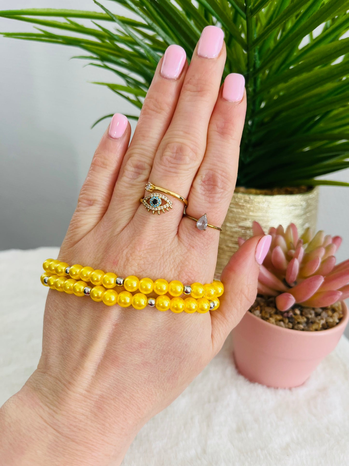 Bracelet PÉNÉLOPE jaune nacré