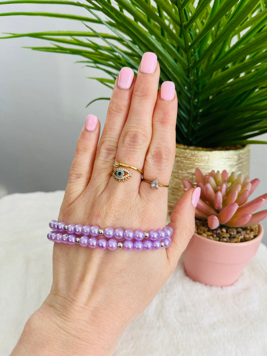 Bracelet PÉNÉLOPE violet nacré
