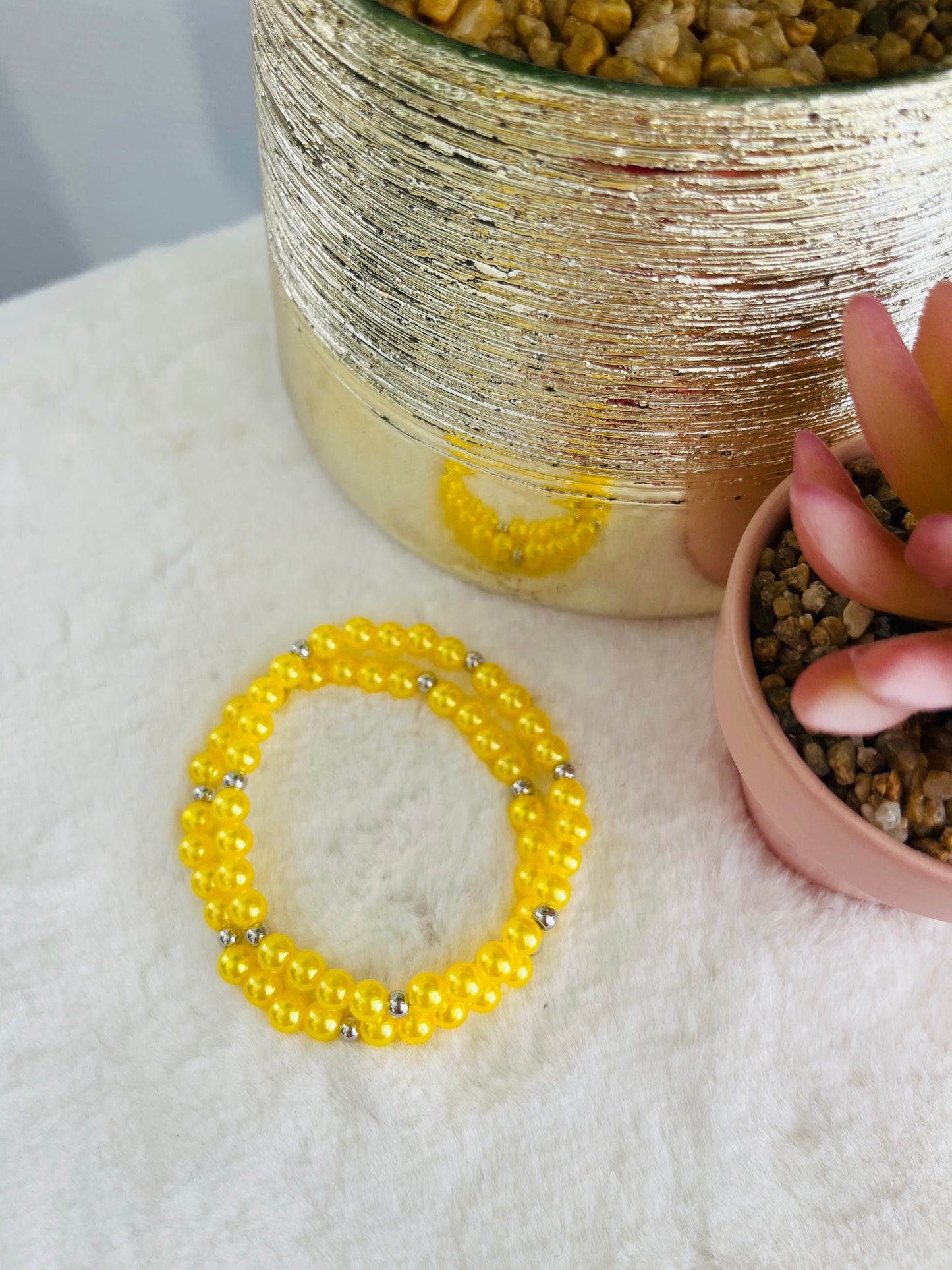 Bracelet PÉNÉLOPE jaune nacré