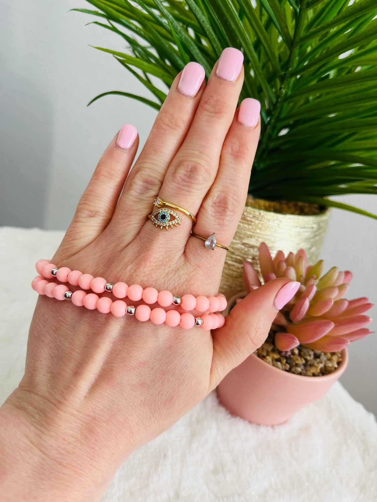 Bracelet PÉNÉLOPE pêche rosé