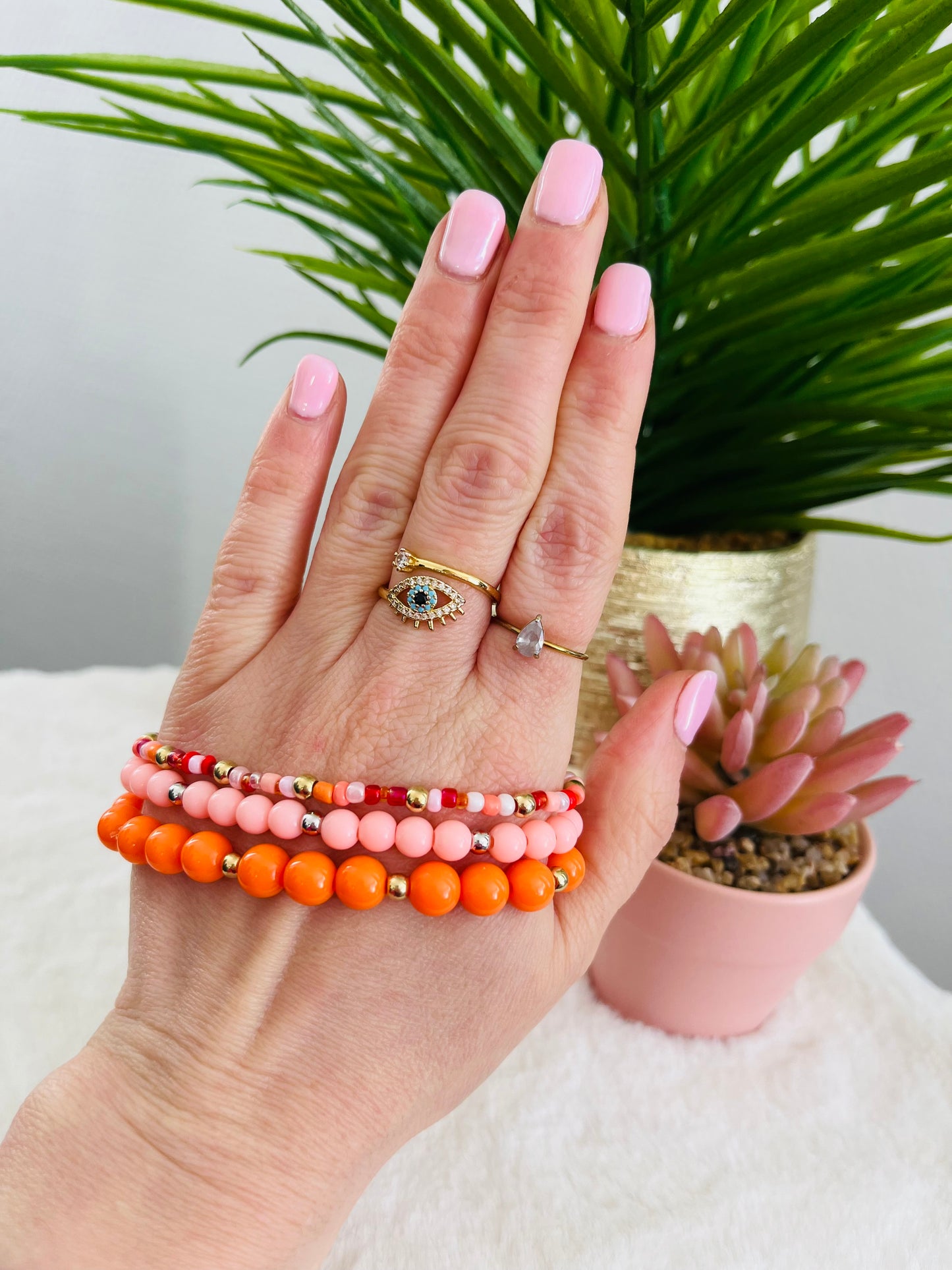 Bracelet TRIO orange / pêche