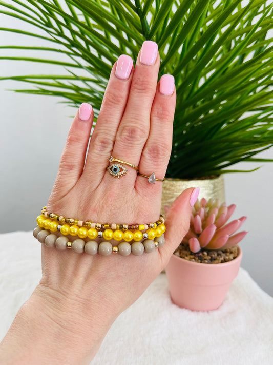 Bracelet TRIO marron / jaune