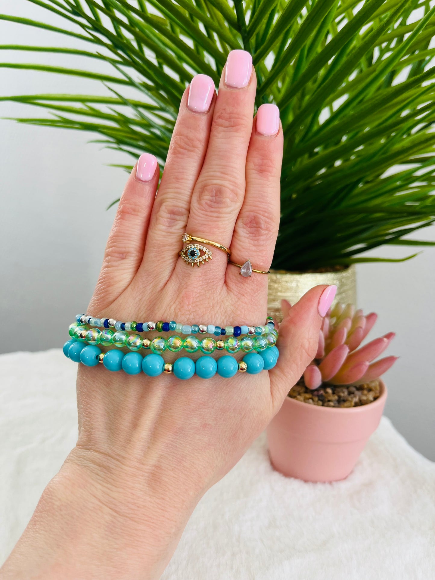 Bracelet TRIO vert / bleu