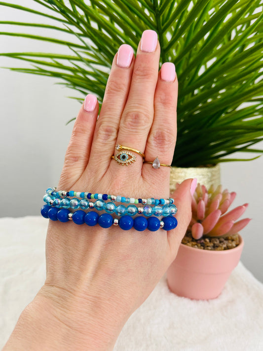 Bracelet TRIO bleu / turquoise