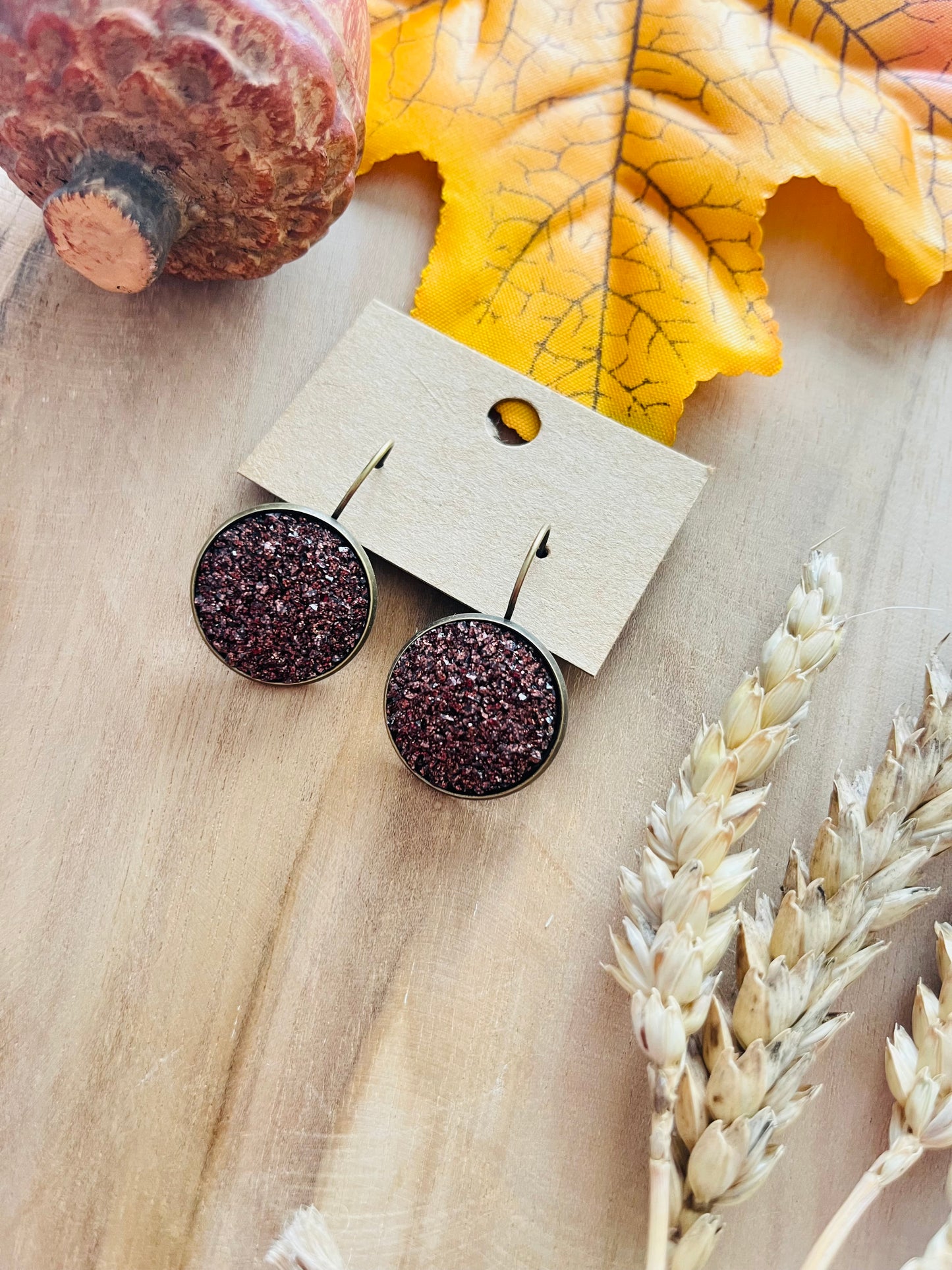 Boucles dormeuse MARRON