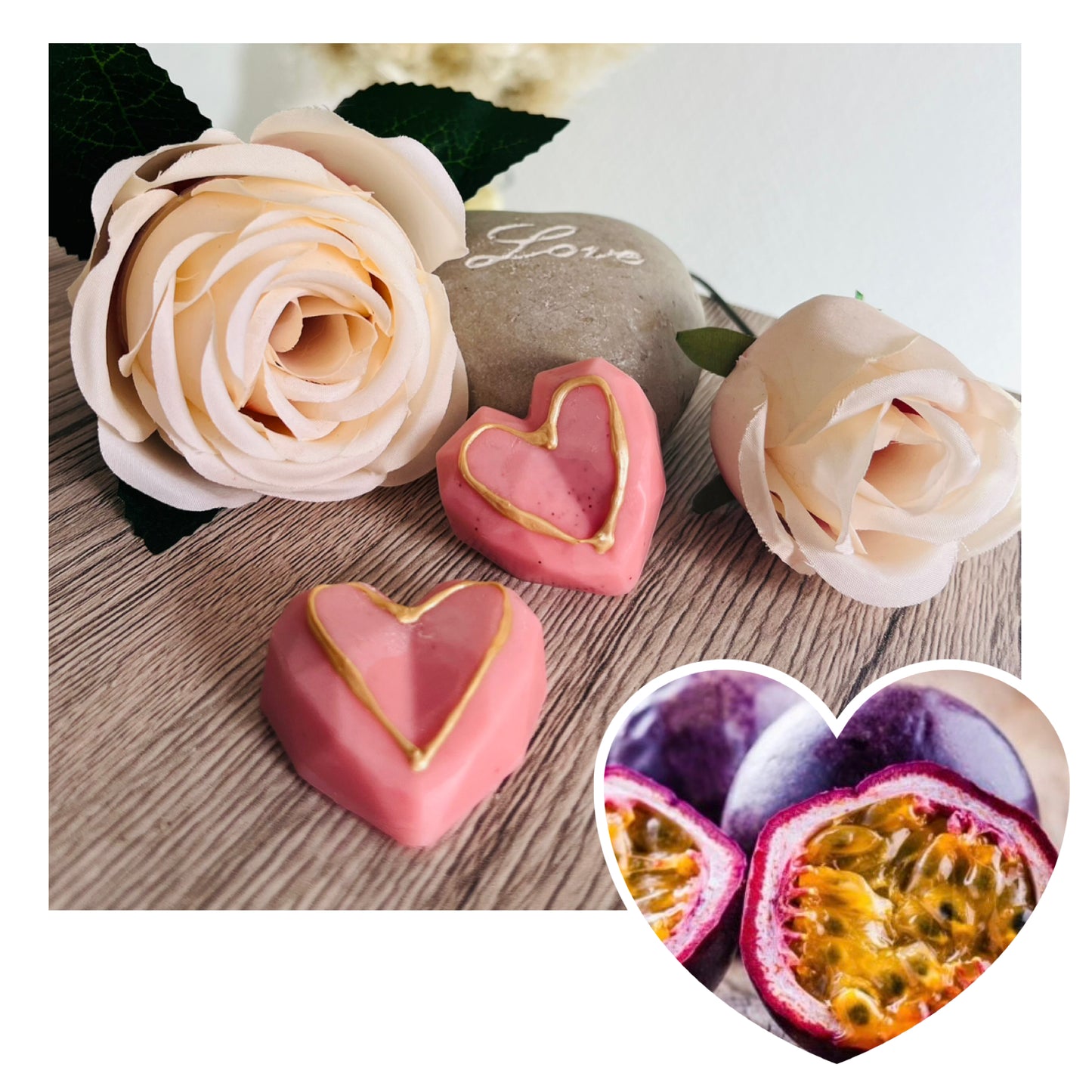 Cœur fondant pailletée FRUIT DE LA PASSION