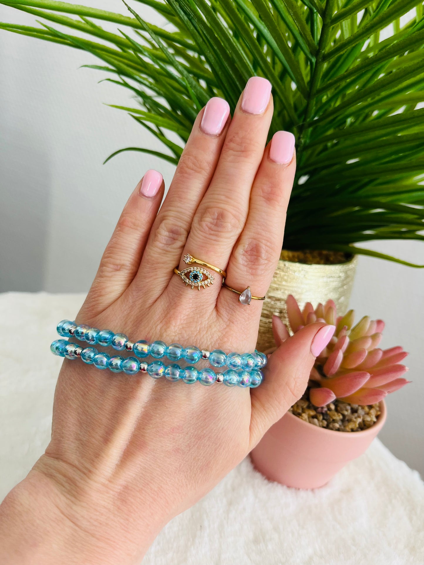 Bracelet PÉNÉLOPE turquoise transparent