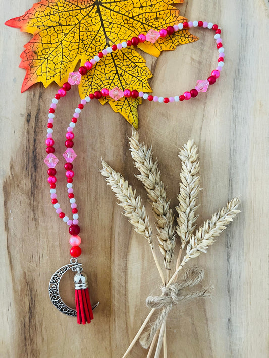 Bijou de voiture LALY rose/rouge