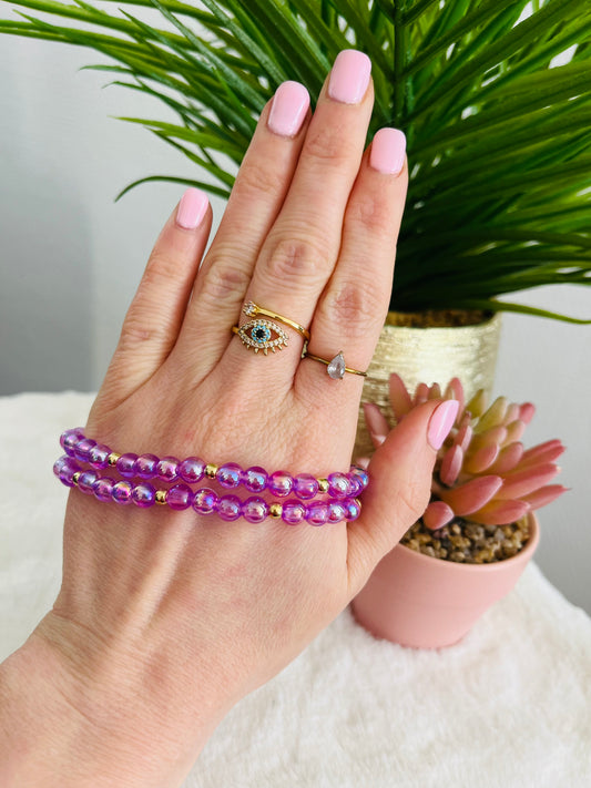 Bracelet PÉNÉLOPE violet transparent